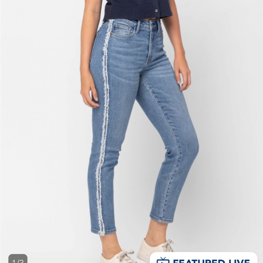 Judy Blue slim fit jeans with fringe seam detail size 5/27